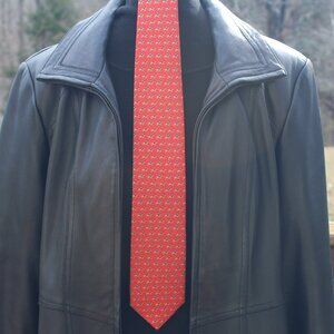 "One Horse Race" TIE VTG Alynn Neckwear Red Gold & Green XL 60"